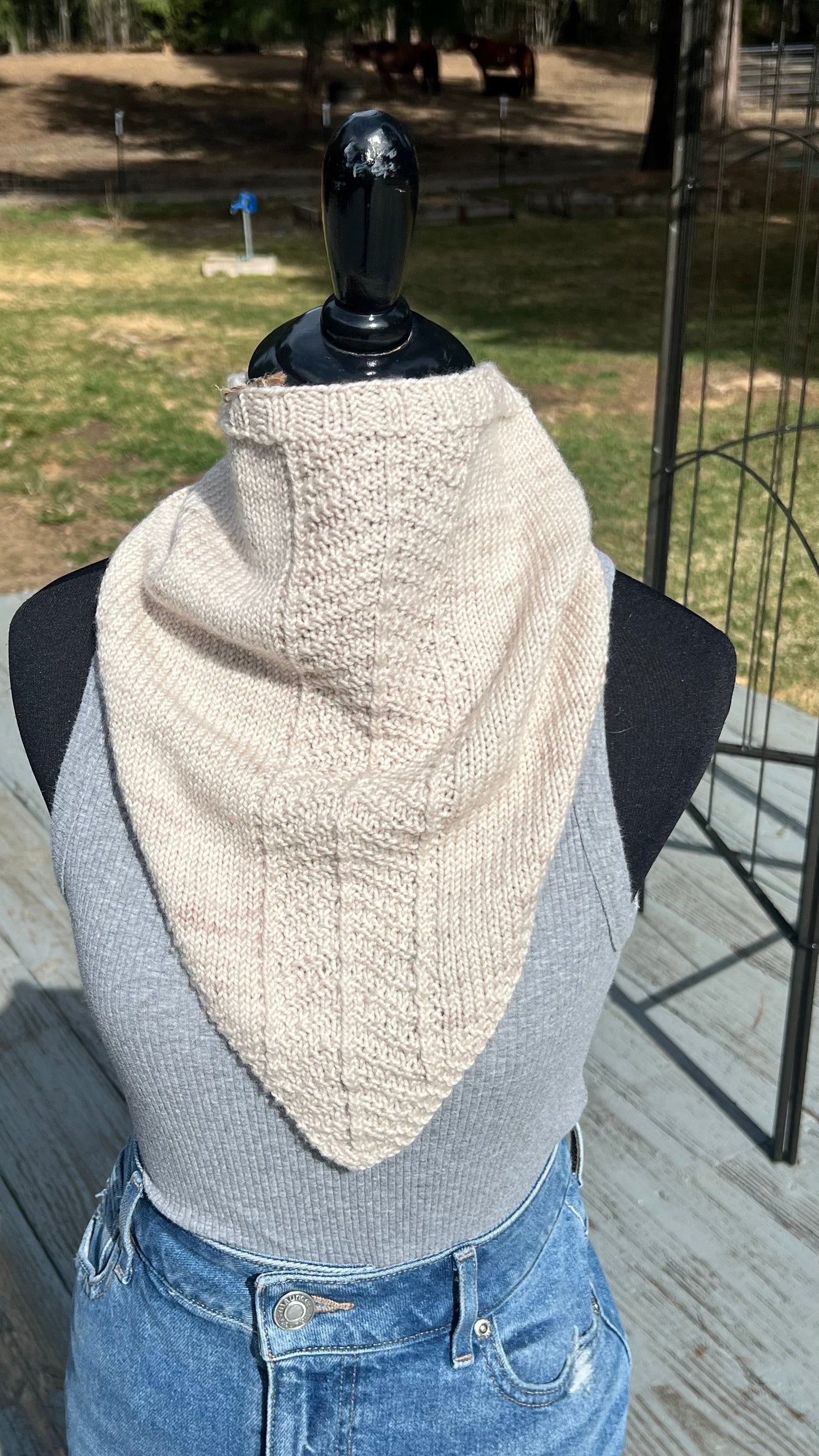 Hand knit bandanna/scarf