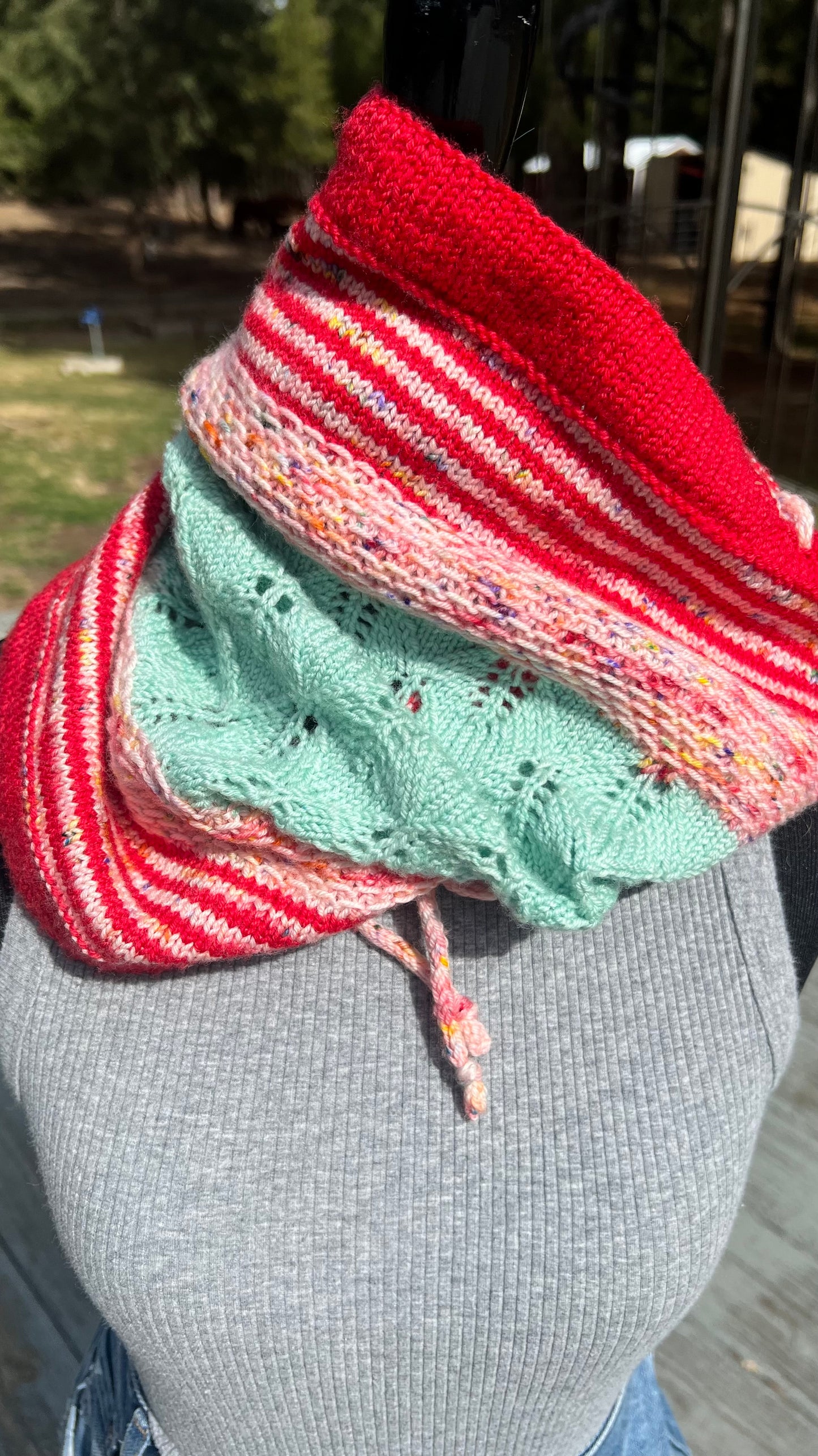 Hand knit Cowl