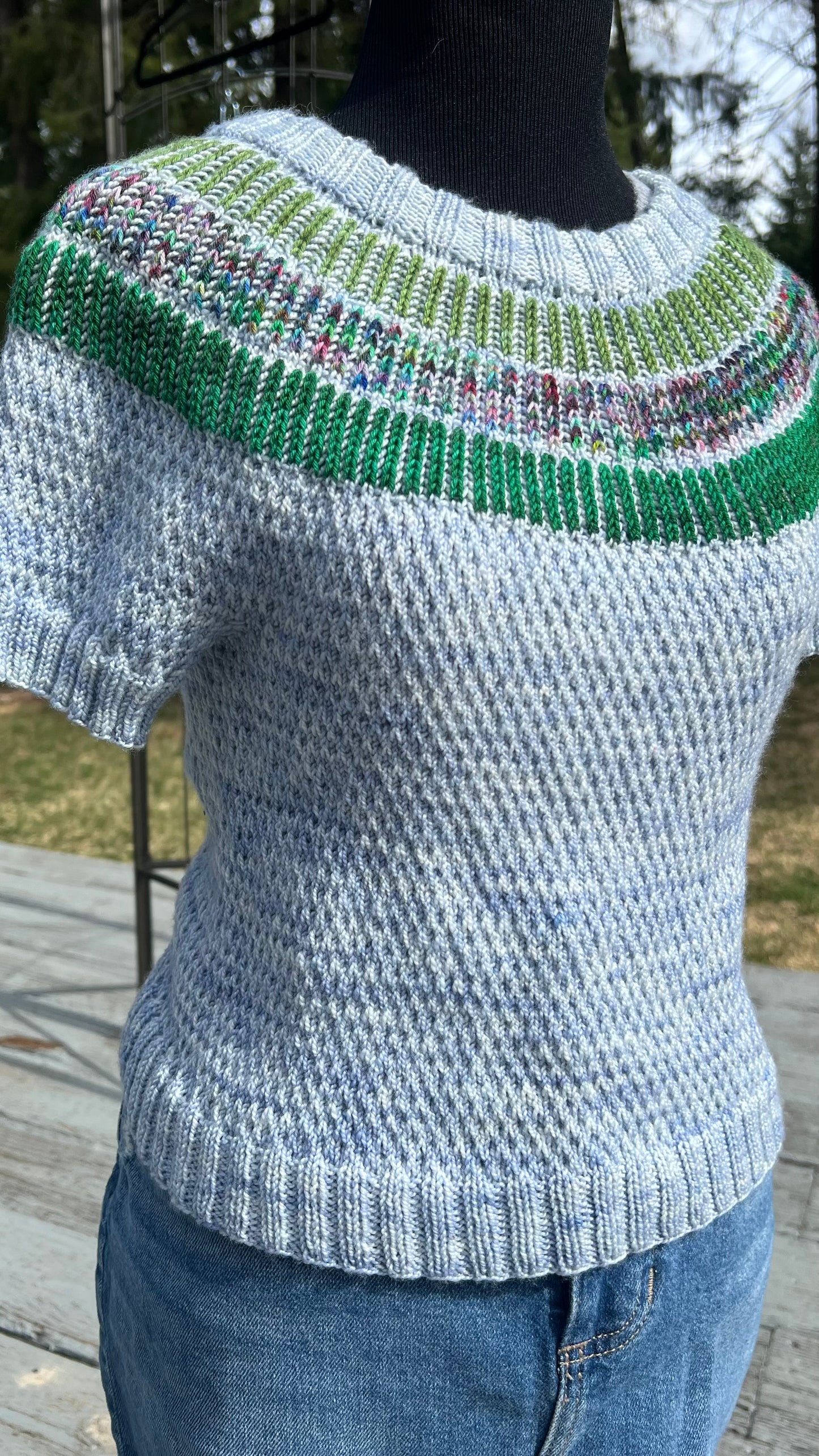 Cashmere blend, short, sleeved, pullover sweater