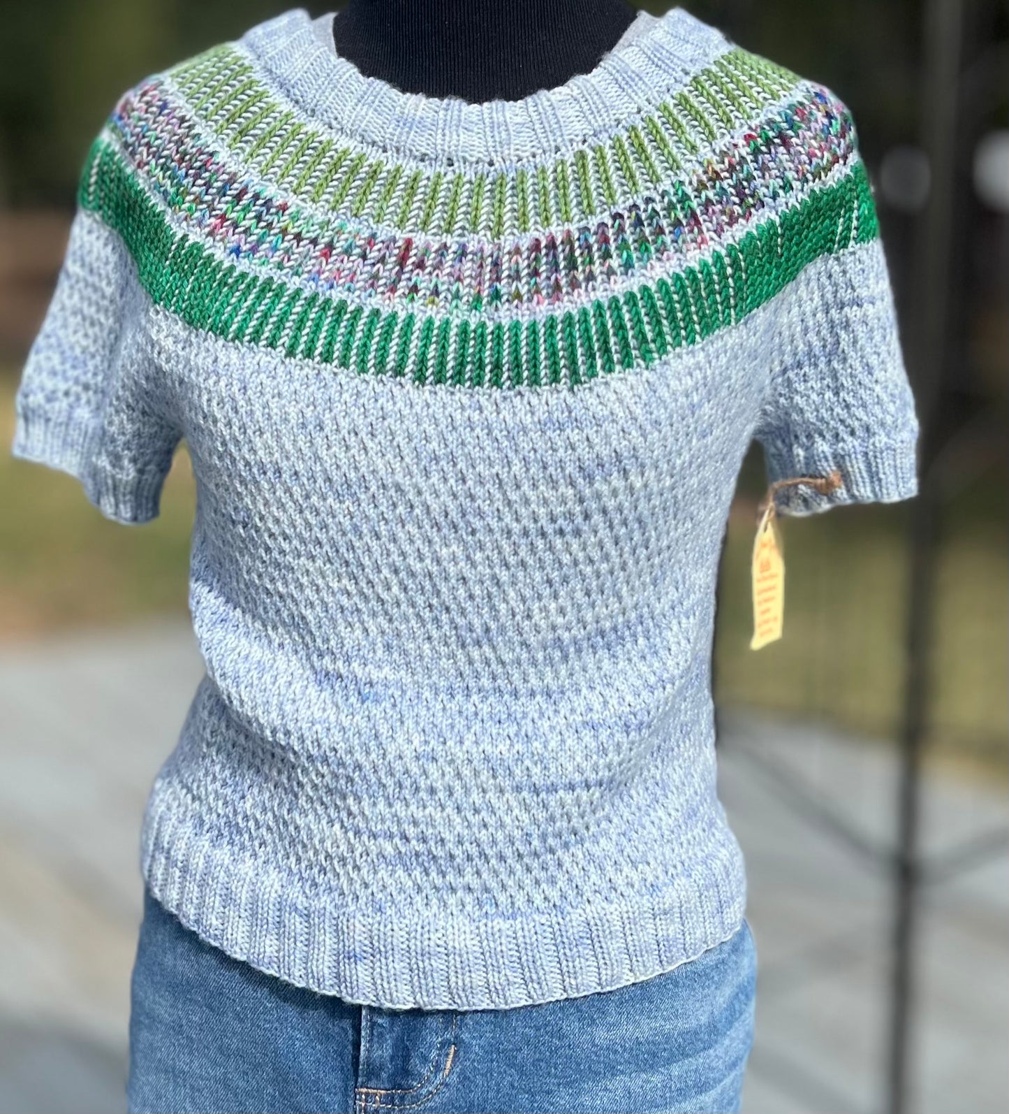 Cashmere blend, short, sleeved, pullover sweater