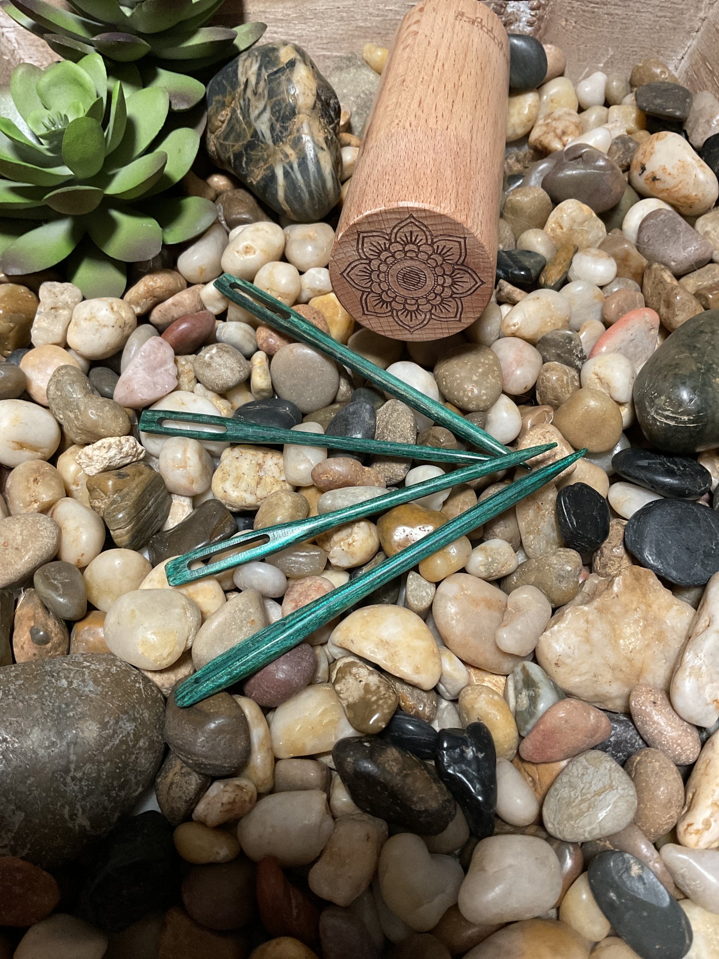 Knitter's Pride Mindful Teal Wooden Darning Needles in Beech Wood Container